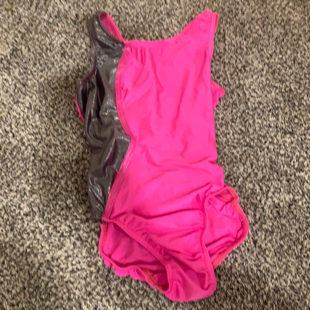 Pink gymnastics leotard